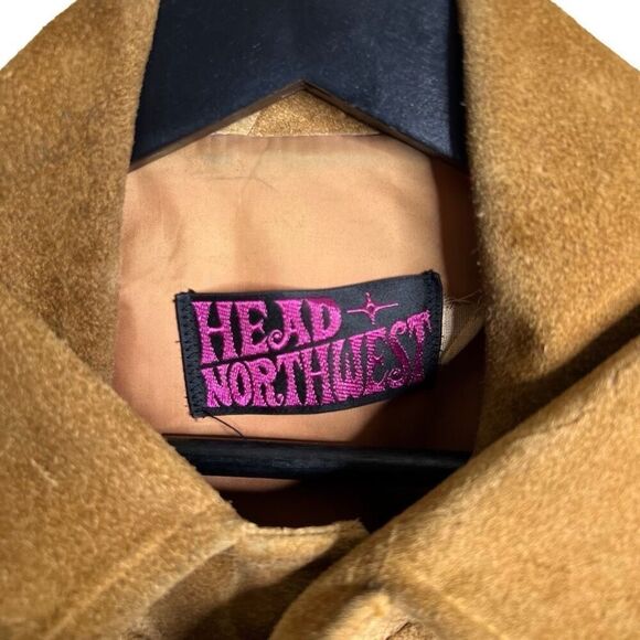 American Vintage 70’s Head Northwest Suede Leather Hippie Coat Large - Picture 7 of 7